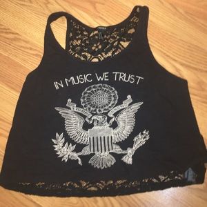 Cute Black Graphic Tank Top