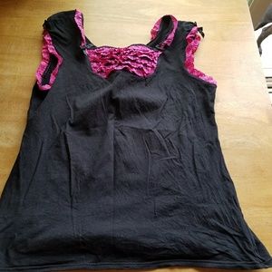 Rockabilly pink polka ruffled top