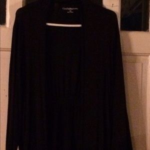 Black open cardigan