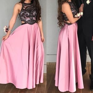 Rose gold & black prom dress