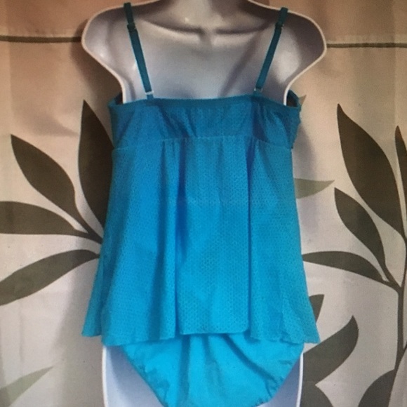 NWOT swimsuit, 2 piece Takini, blue, fit 4 U - Picture 6 of 7