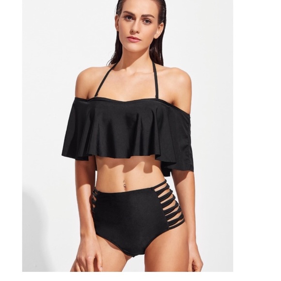 🔥5⭐️Rated Hi waist LADDER Cut off-shoulder bikini - Picture 3 of 8