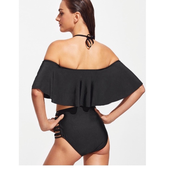 🔥5⭐️Rated Hi waist LADDER Cut off-shoulder bikini - Picture 2 of 8