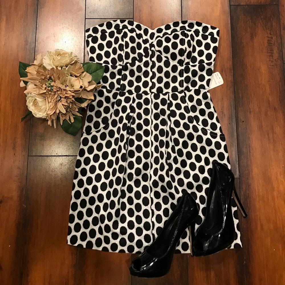 Black & white polka dot dress