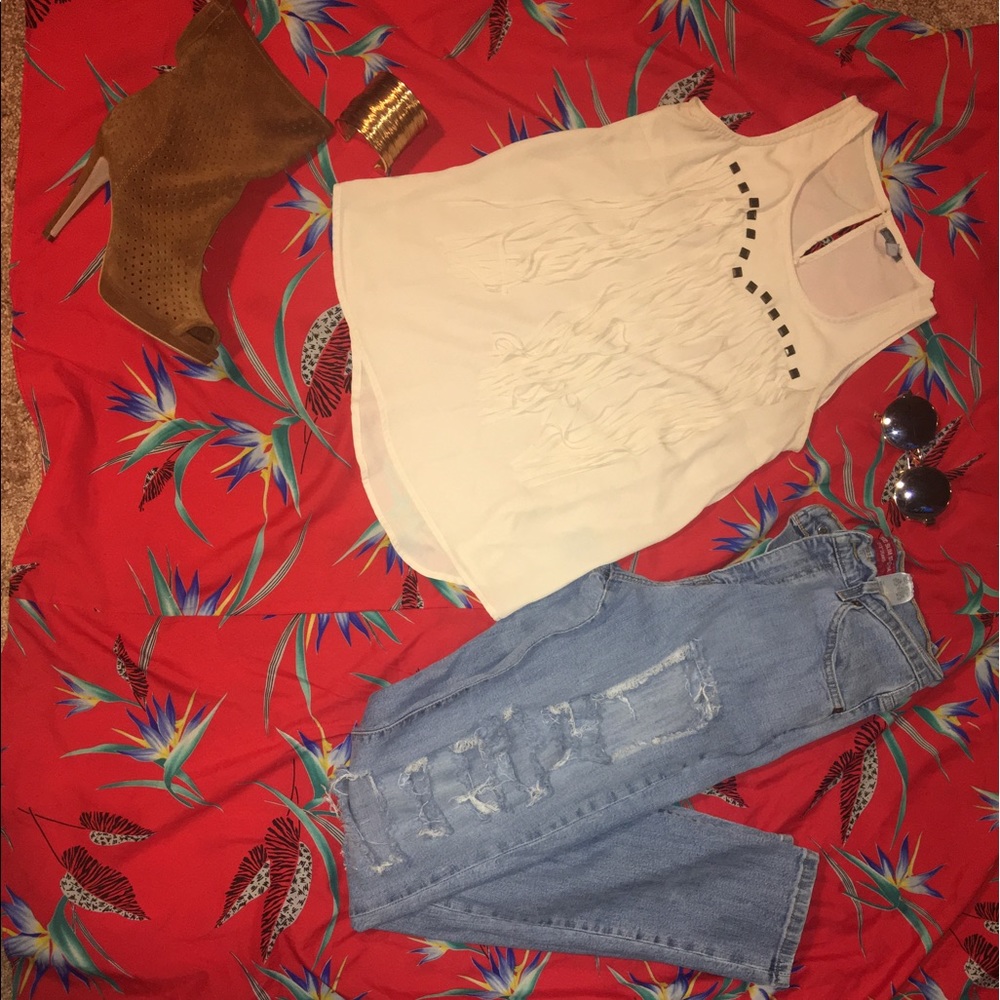Charlotte Russe Fringed blouse