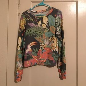 Wildfox XS baggy beach jumper, tropical print