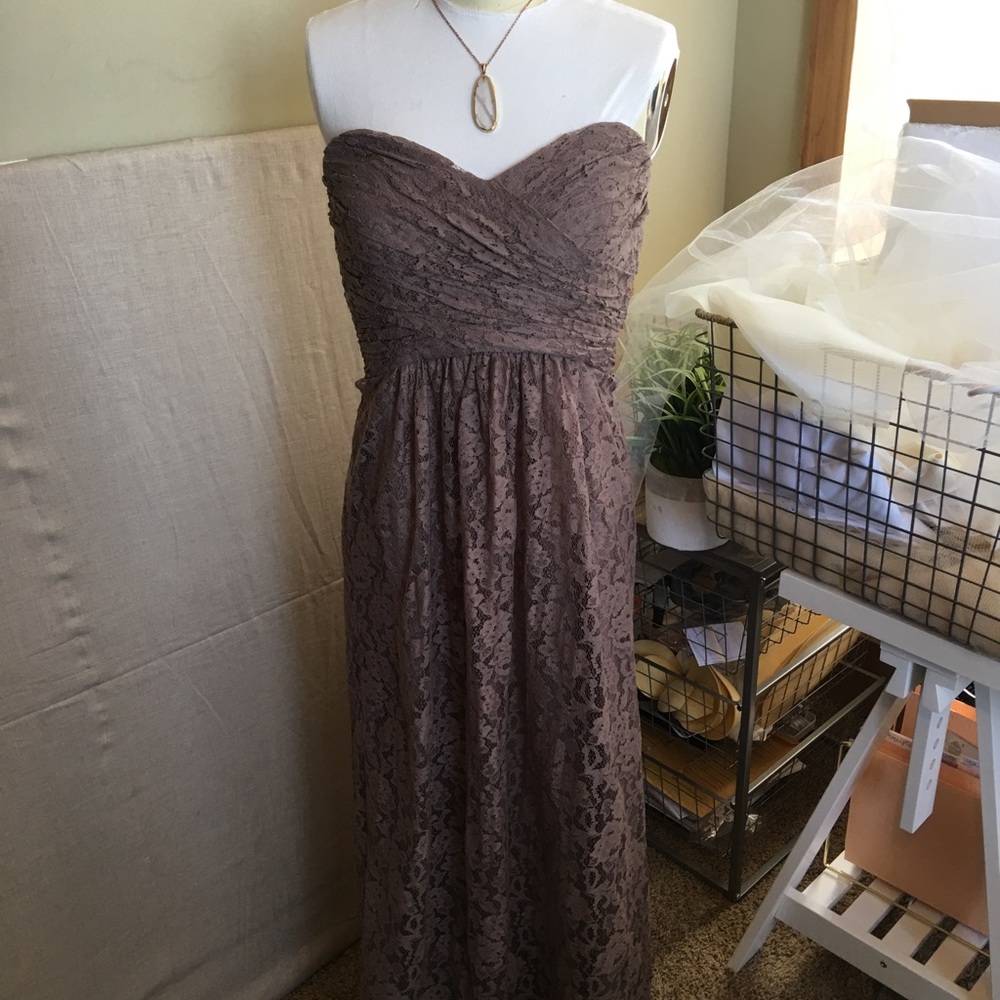 Taupe lace dress