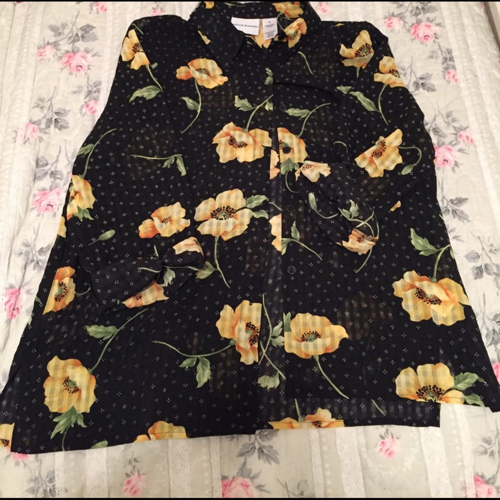Yellow Floral Button Up