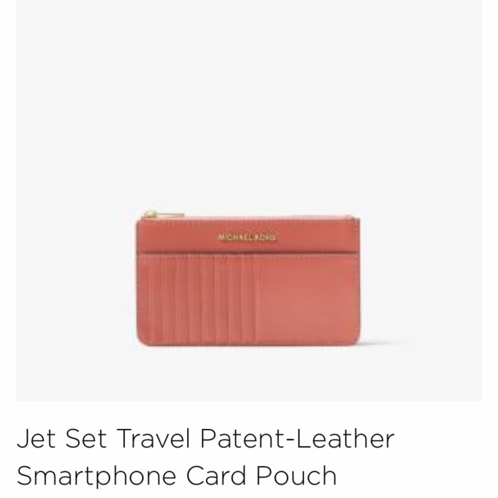 Patent leather card/phone pouch. Fits iPhone 6.