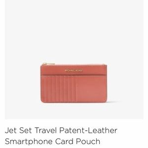 Patent leather card/phone pouch. Fits iPhone 6.