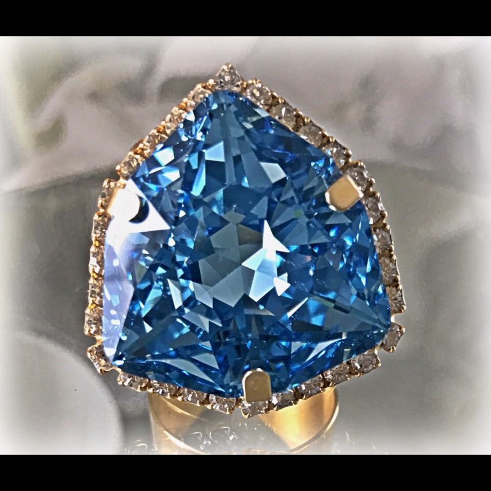 Statement crystal ring