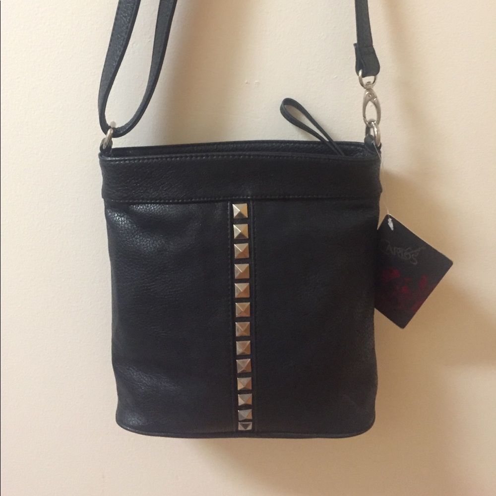 Carlos black studded small purse, brand new!