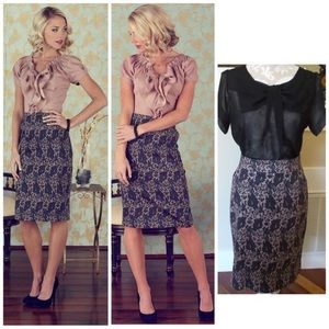 Mikarose ModCloth Faux Lace Pencil Wiggle Skirt