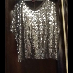 Black sequined top