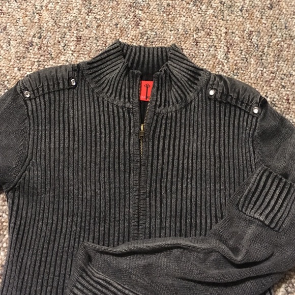 Grey zip up sweater/jacket - Picture 3 of 4