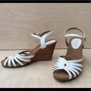 White Wedge Sandals Size 8B