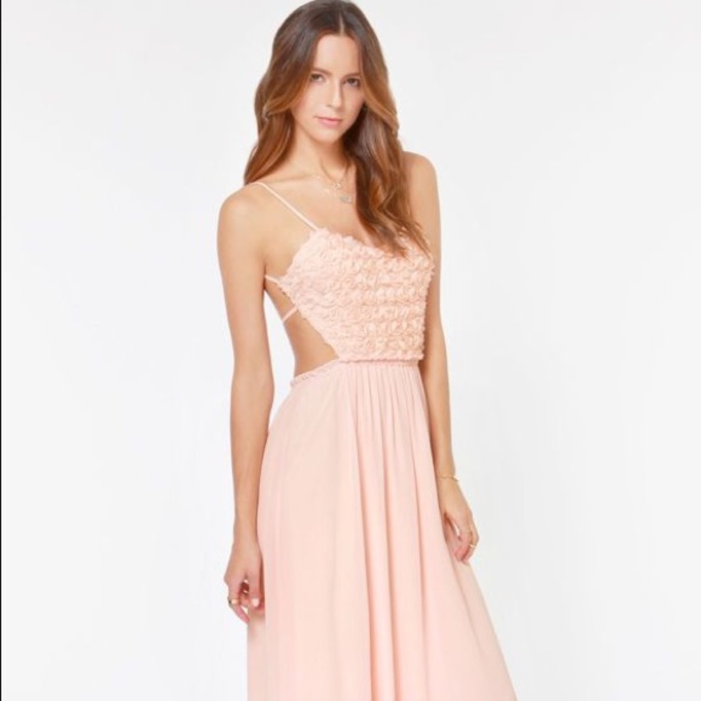 Lulu's light pink maxi dress, size small