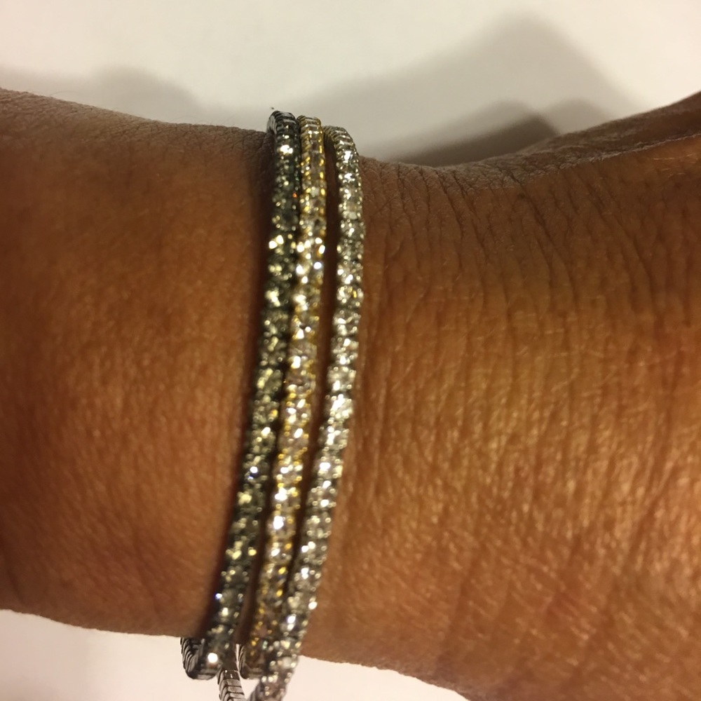 Three Rhinestone Bangle Bracelets - image 2