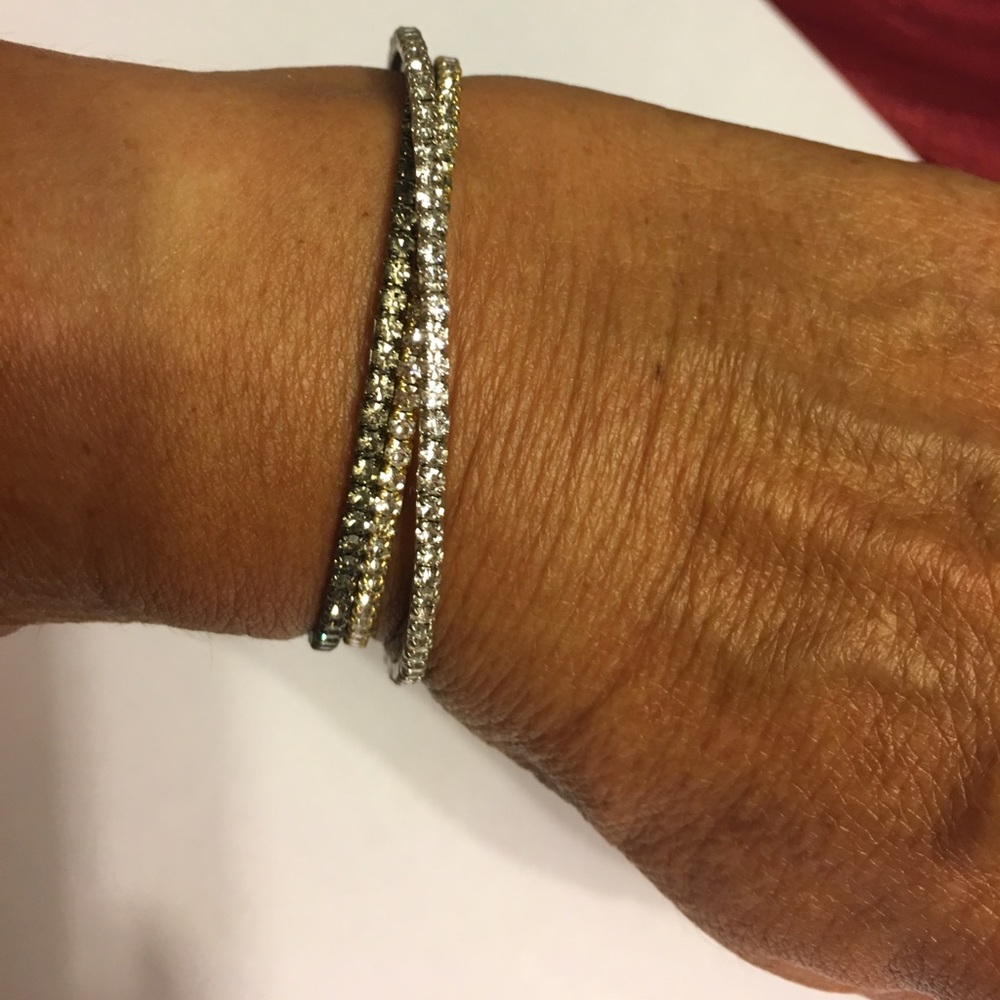 Three Rhinestone Bangle Bracelets - image 3