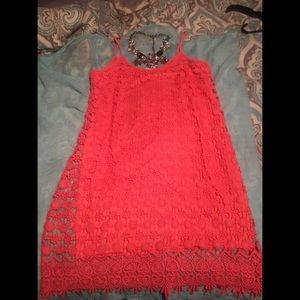 Coral knotted dress