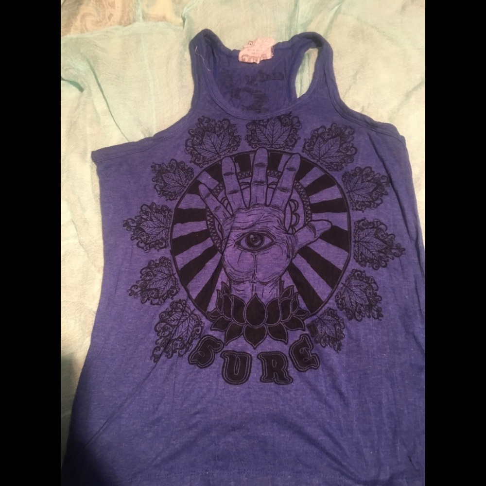 Blue racer back tank