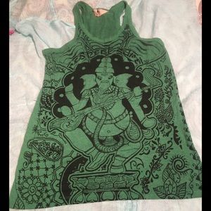 Green racer back tank