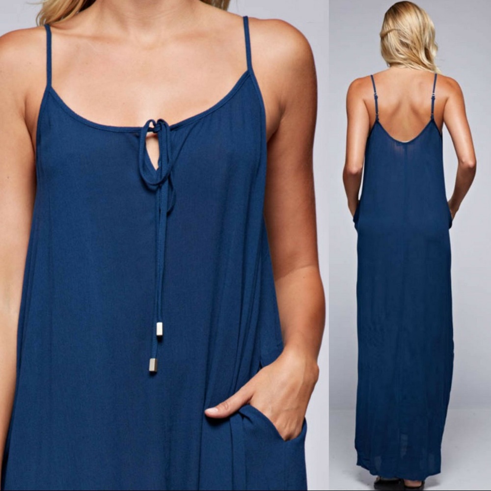 🆕Tie Front Keyhole Nicole Maxi - Picture 2 of 2
