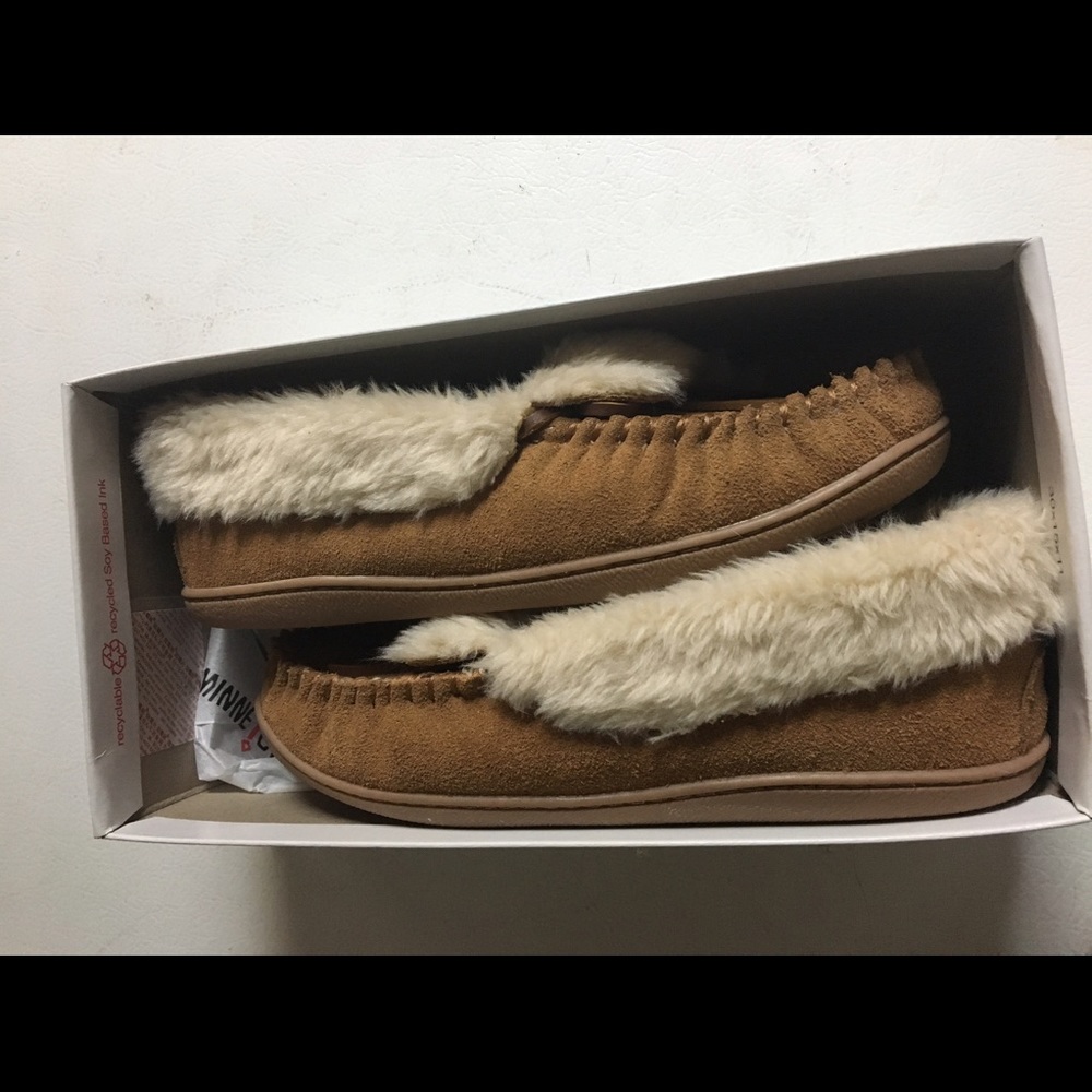 Brand new slip on Minnetonka slippers!