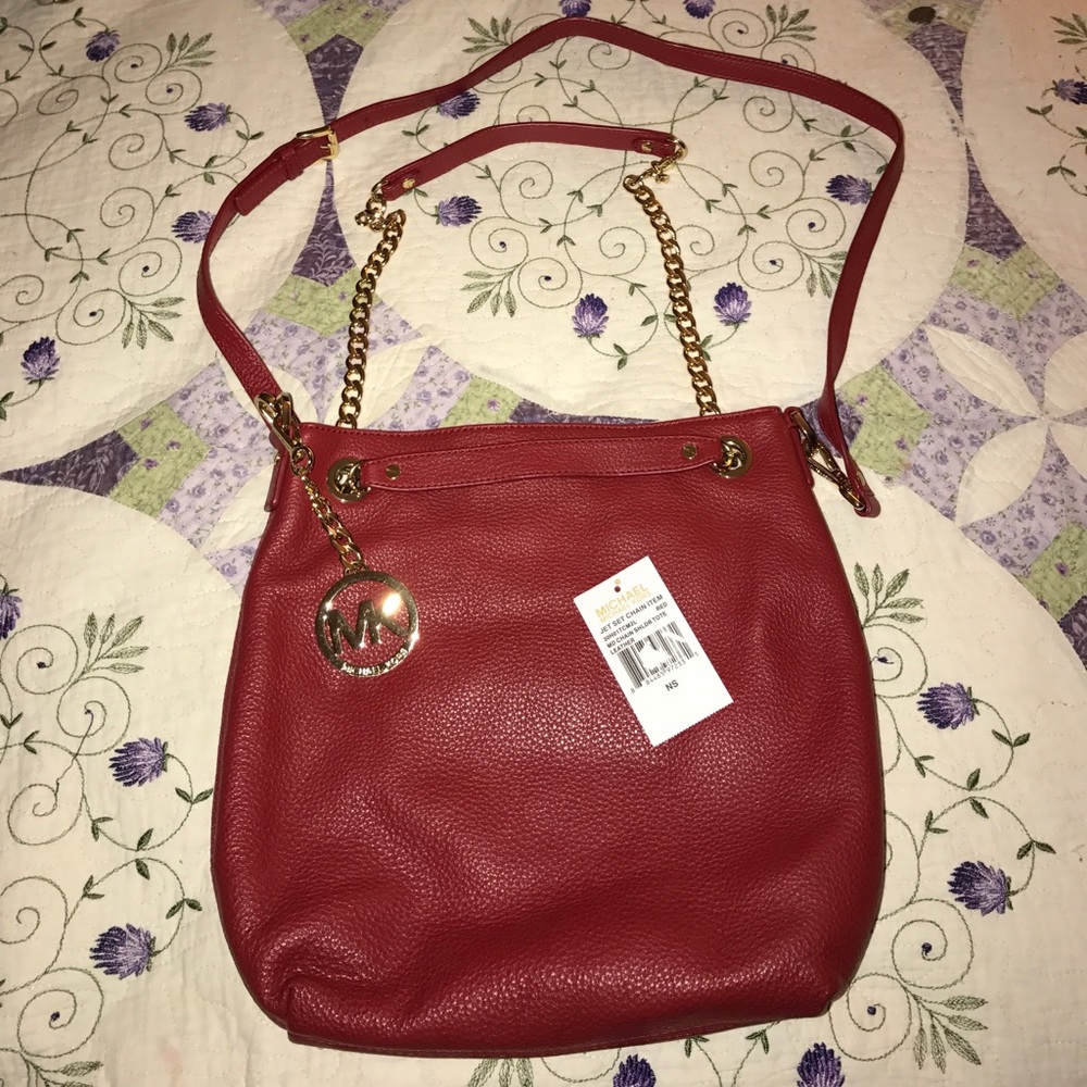 Michael Kors Cross Body Purse RED