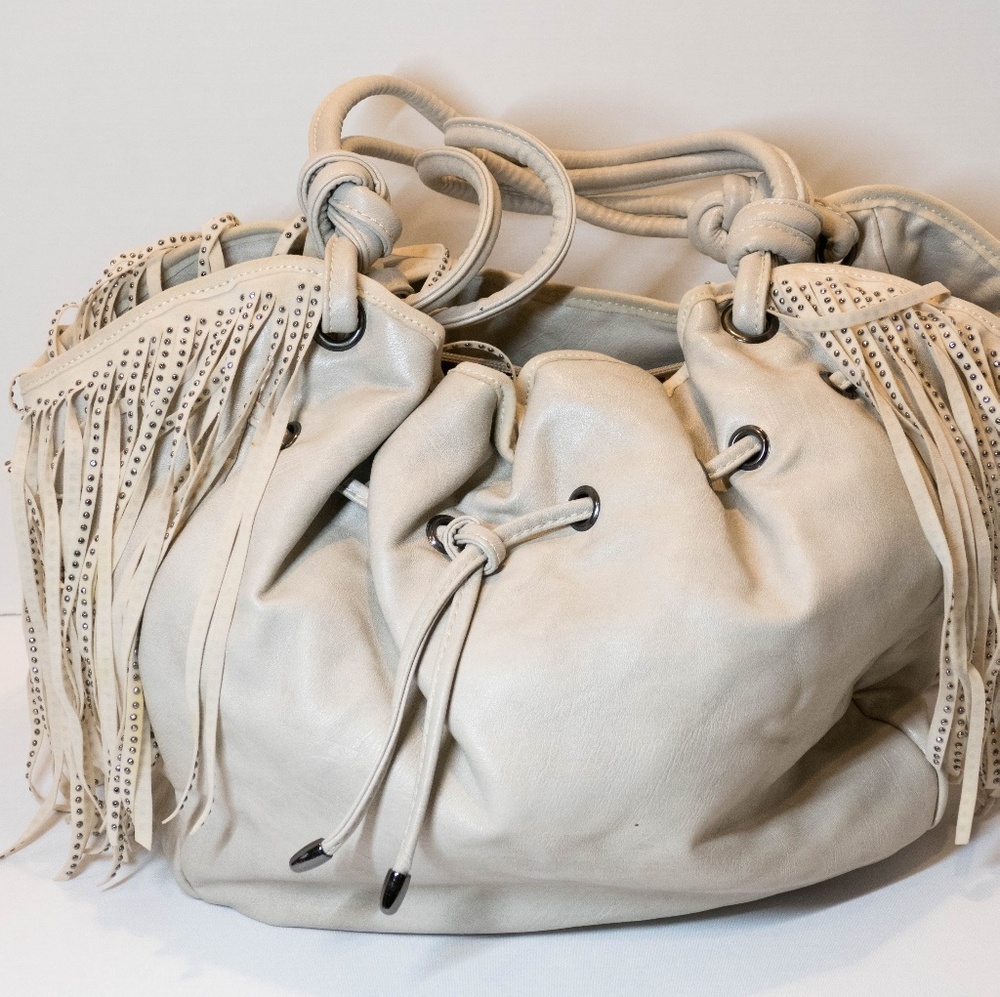 melie bianco Tassel Studded hobo bag