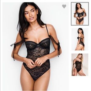 Lace off the shoulder body suit