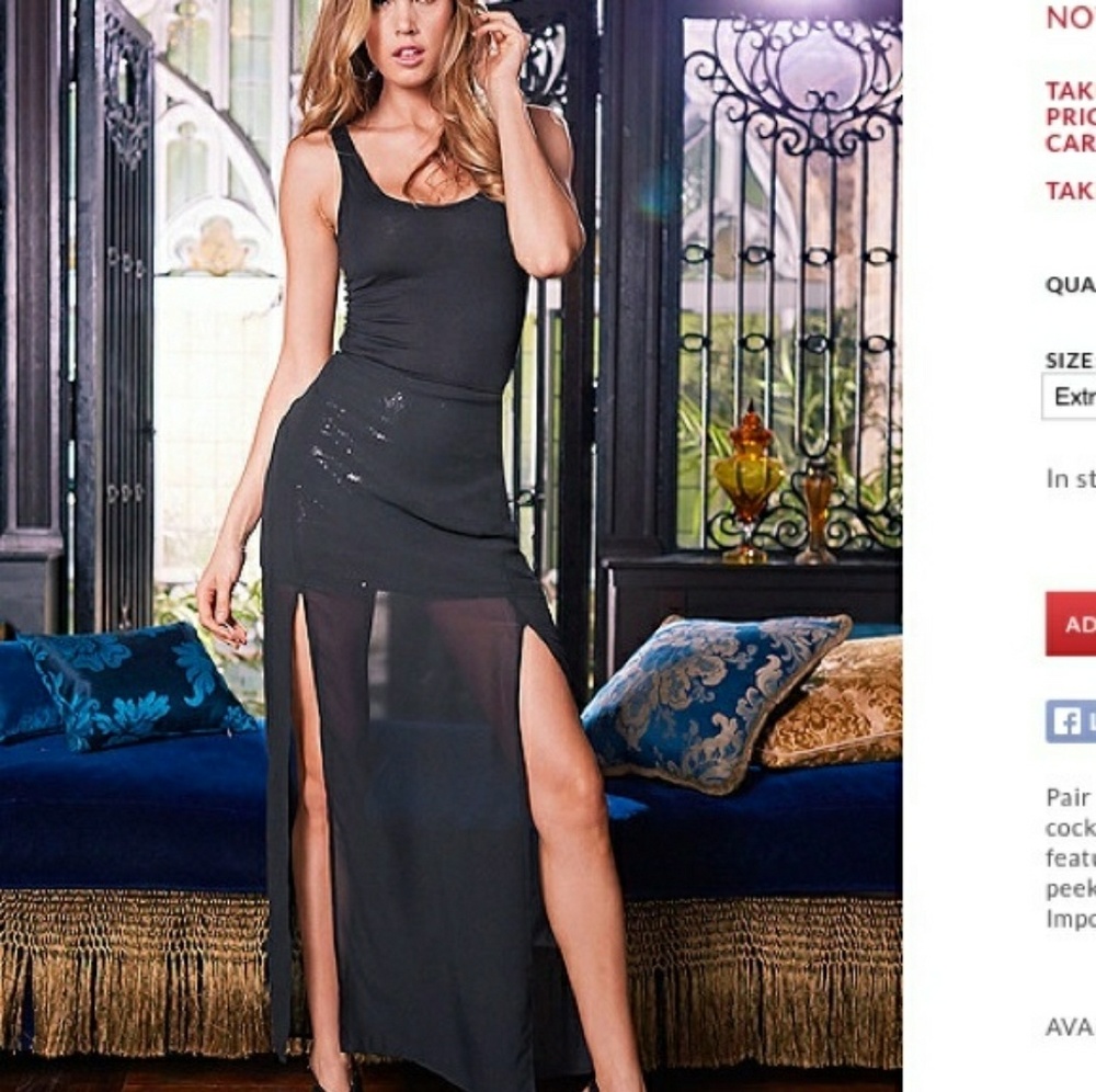 Frederick's of Hollywood sheer sequin skirt 3X