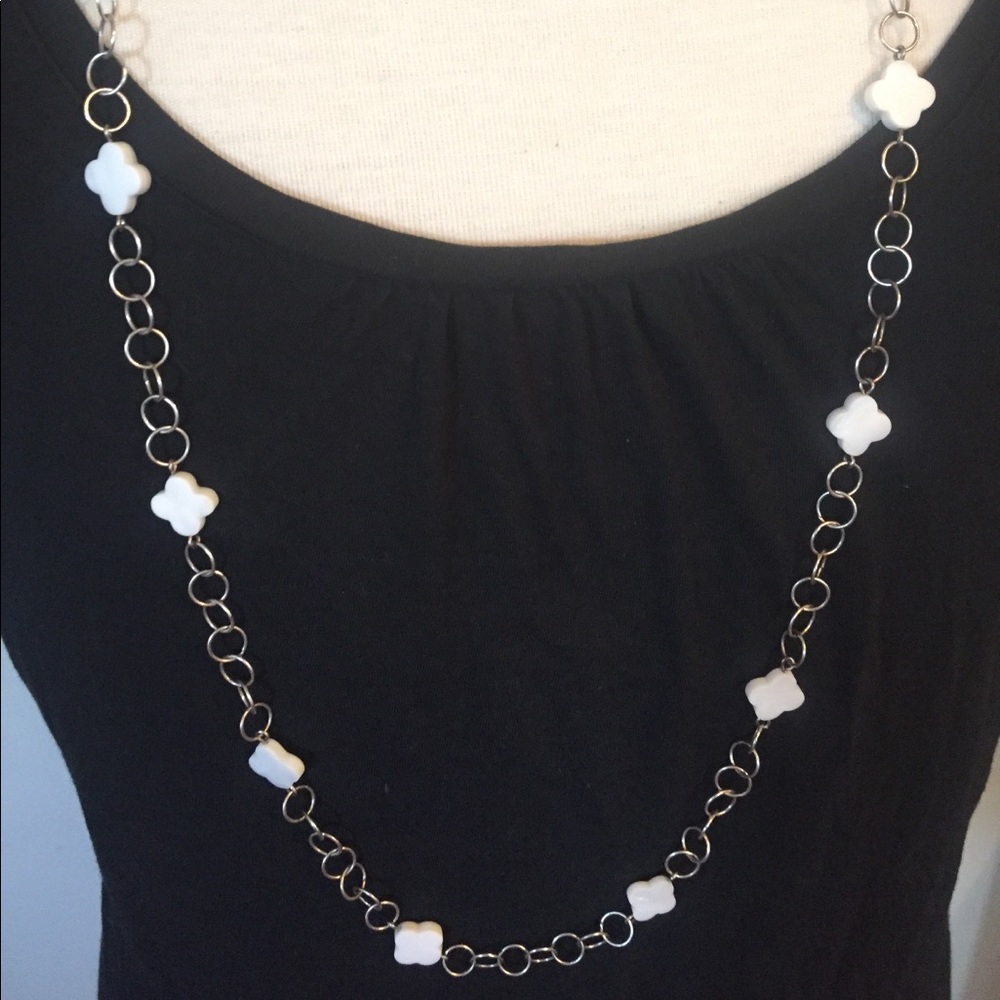 AE 36" necklace white enamel  open link