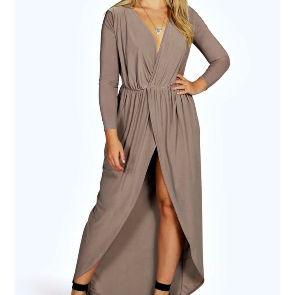 Zoe Slinky Wrap Front Maxi Dress