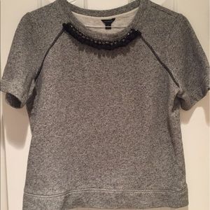 Ann Taylor L Gray Sweatshirt T-Shirt