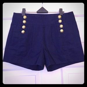 Armani Exchange navy pleated shorts