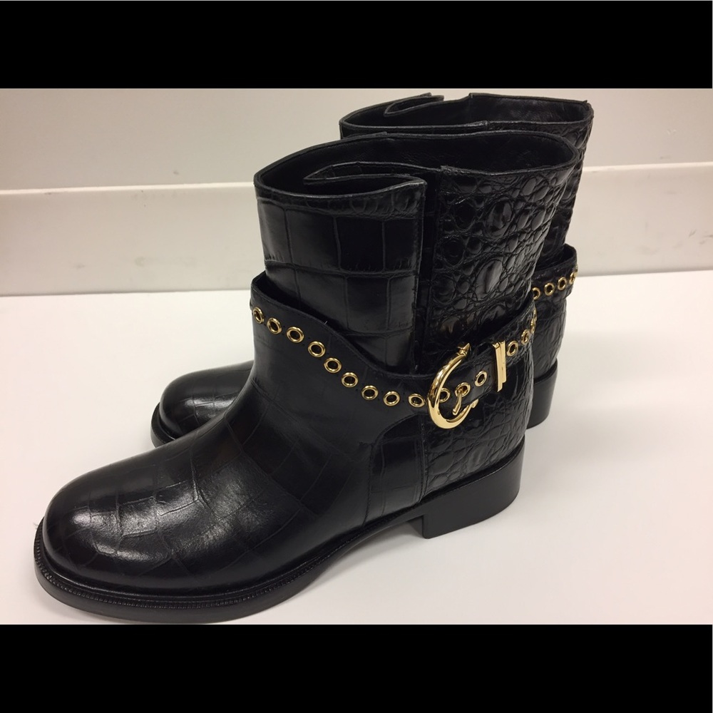 Ferragamo Biker Boots with Exotic Leather