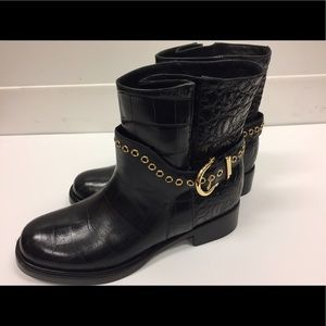 Ferragamo Biker Boots with Exotic Leather