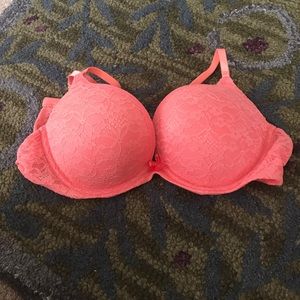 Aerie pink lace detail push up bra