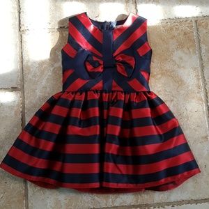 Toddler Girl Navy and Red Dress