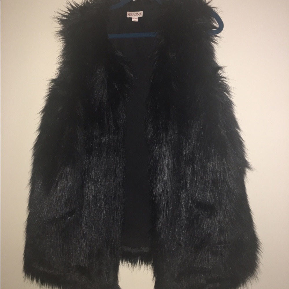 Black fur vest