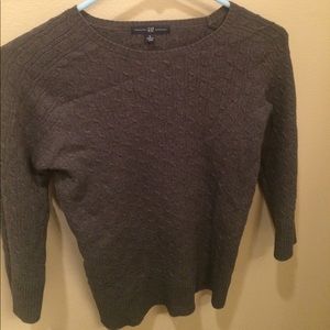 Gray Gap Cable Knit Sweater