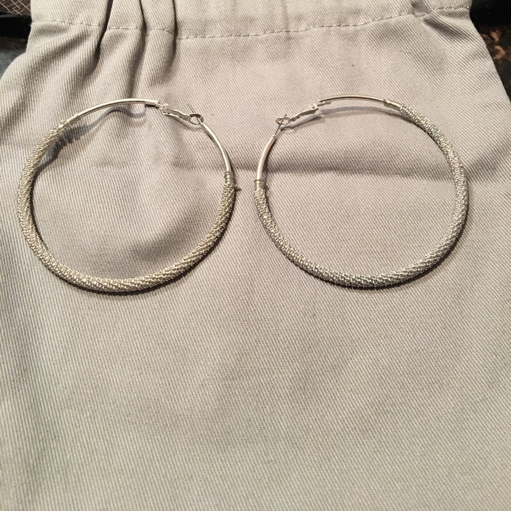 Silver 3inch Hoops