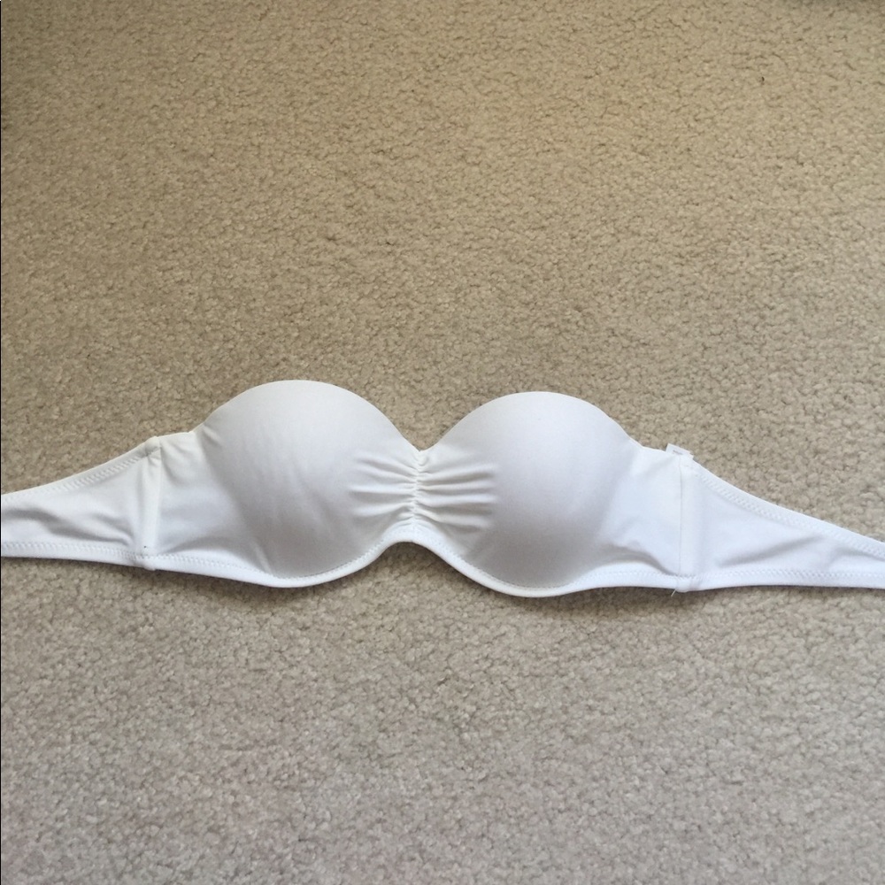 White Strapless Bikini Top