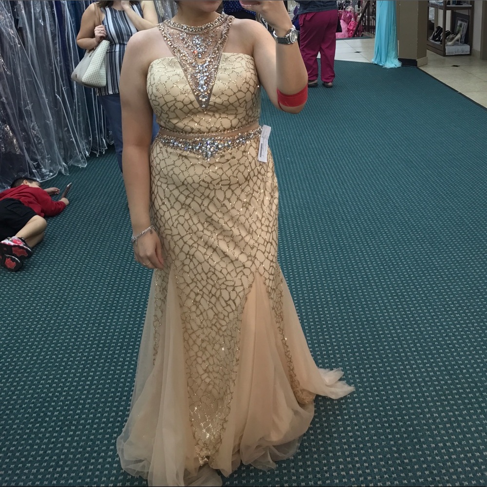 Gold prom dress