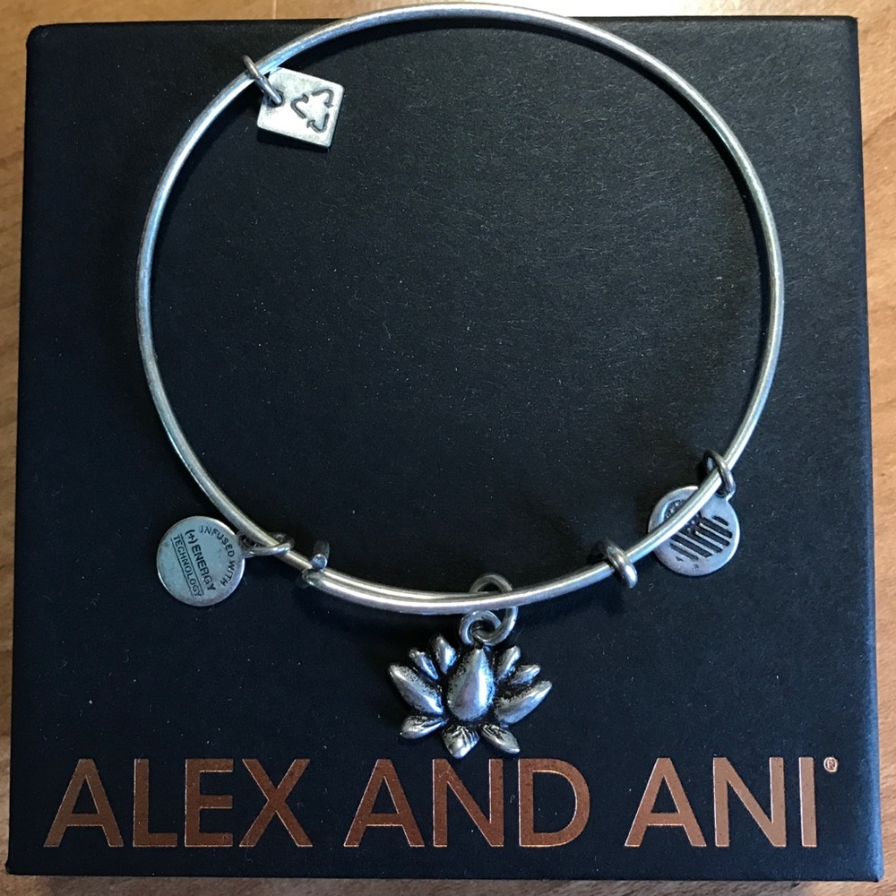 Alex and Ani Lotus Blossom Charm Bangle