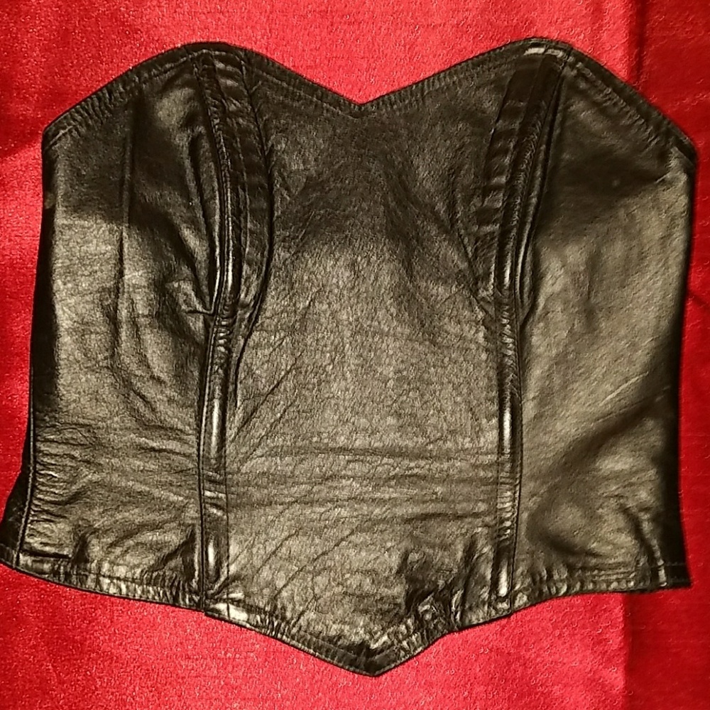 🍒NWOT Genuine Leather Top