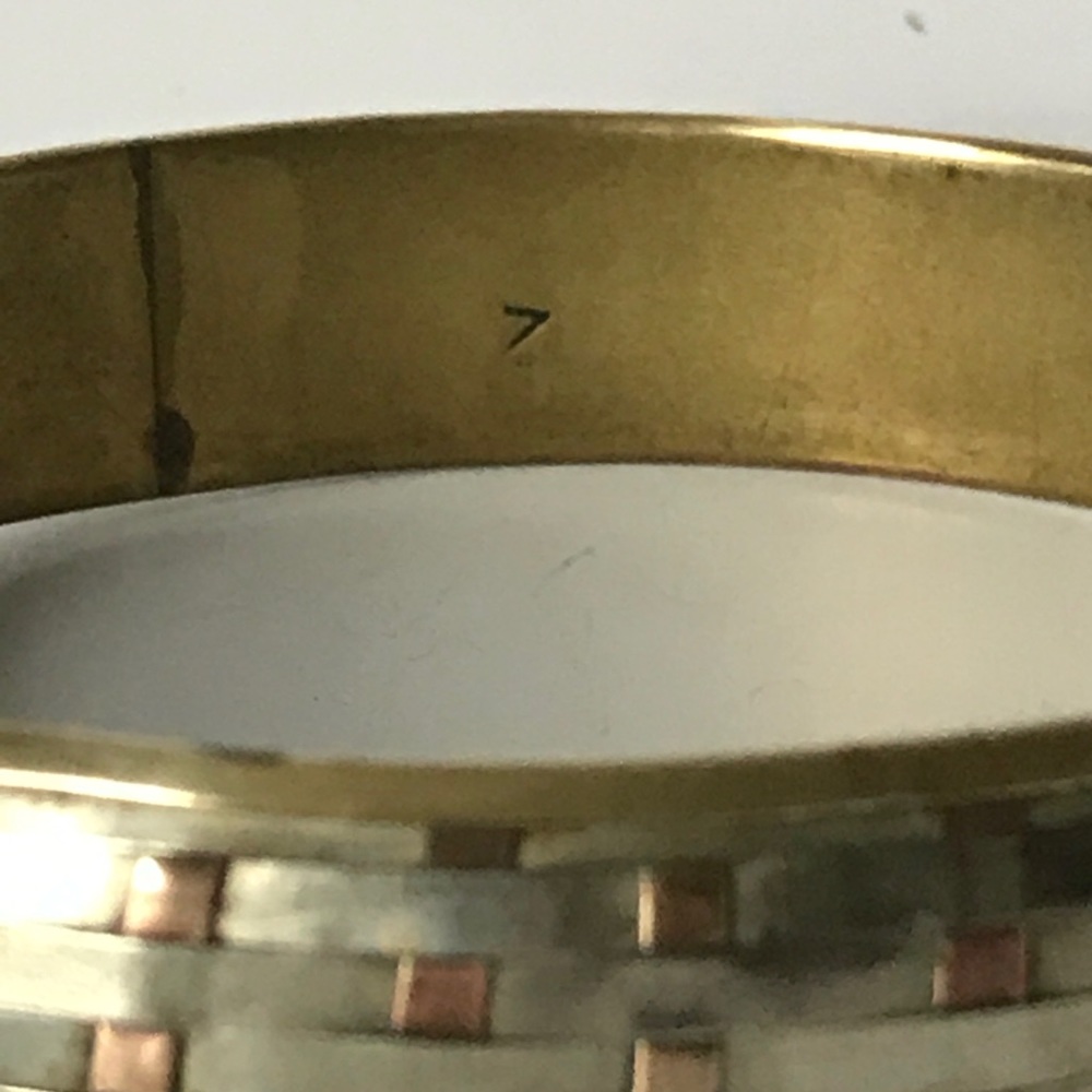 Vintage Sterling silver copper brass bangle weave - Picture 7 of 8