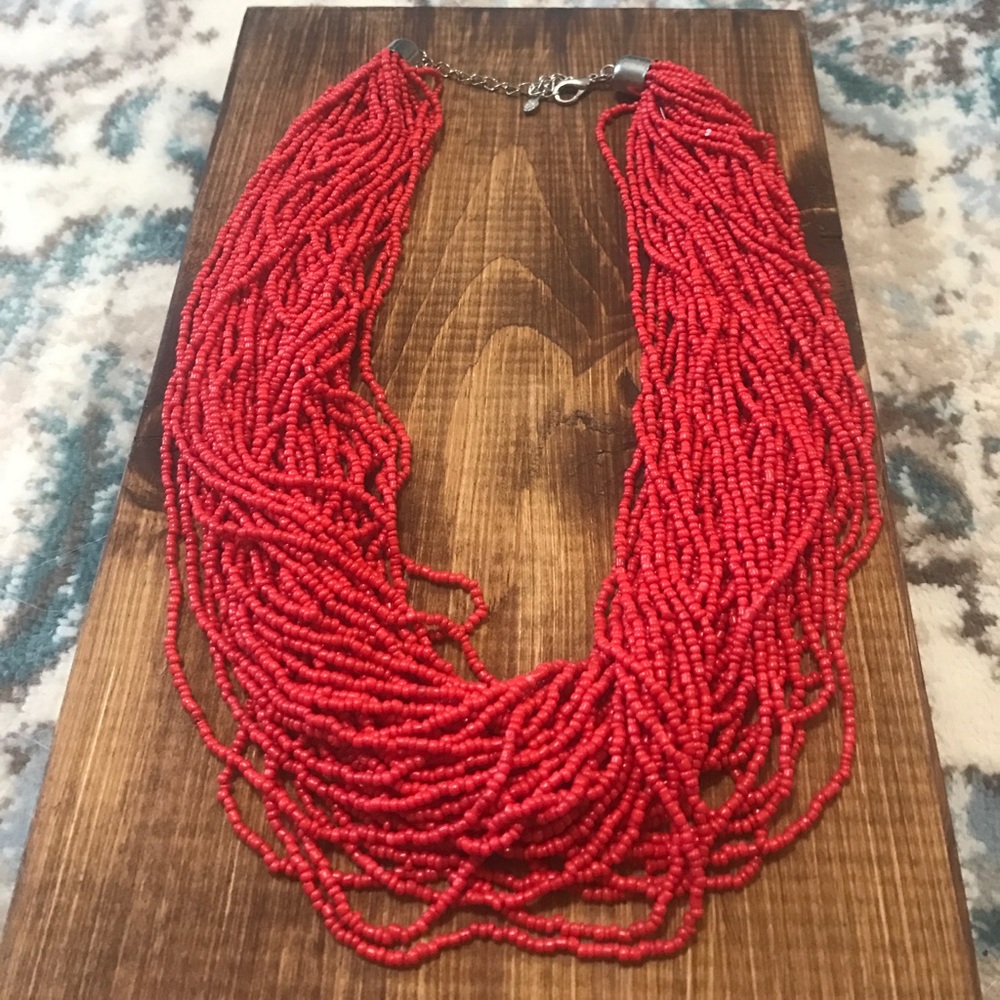 Red/Coral Beaded Necklace