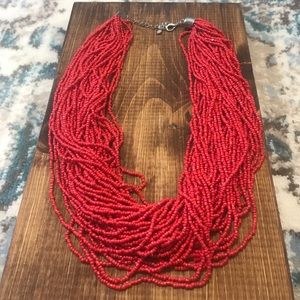 Red/Coral Beaded Necklace